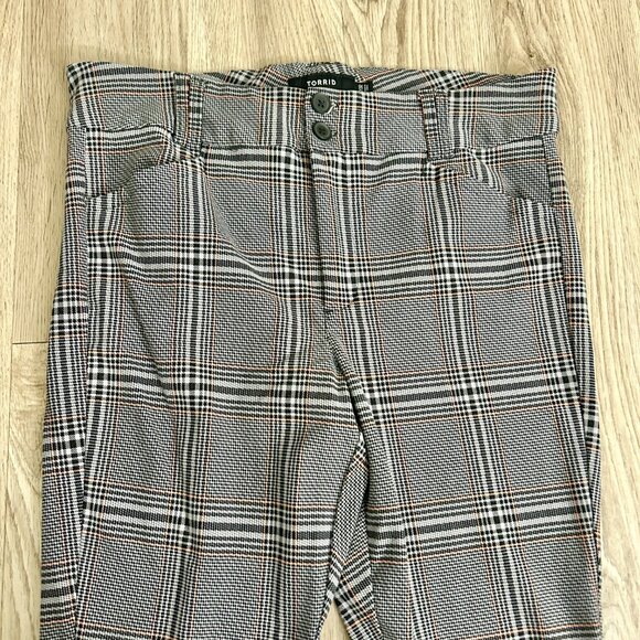 Torrid Bootcut Studio Luxe Ponte Mid-Rise Plaid Trouser Pant Size 20R - Picture 4 of 8